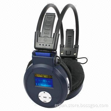 Fashionable Foldable Gaming Wireless Headset with MP3 Player, LCD Display